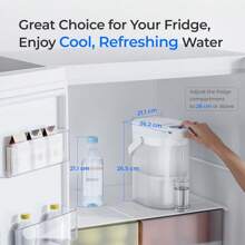 Waterdrop FreshTaste   Electric Water Filter Jug, 4L Instant Water Filter Dispenser For Fridge, Reduce Chlorine, Lead, Copper, Purify (Replacement Filter: WD-EDFS) - White - View 11