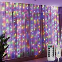 600/300/200/100 LED-gordijnverlichting, lichtsnoeren met afstandsbediening, 8 modi van gordijnverlichting, USB-voeding, koperen lichtsnoeren voor Kerstmis, Halloween, slaapkamer, raam, bruiloft, feestdecoratie, kamerdecoratie Kerstdecoratie Kerstverlichting Slaapkamerdecoratie Woondecoratie Feestdecoratie Vakantie Festival Kerstcadeau Thanksgiving Kerstboomdecoratie Ornamenten