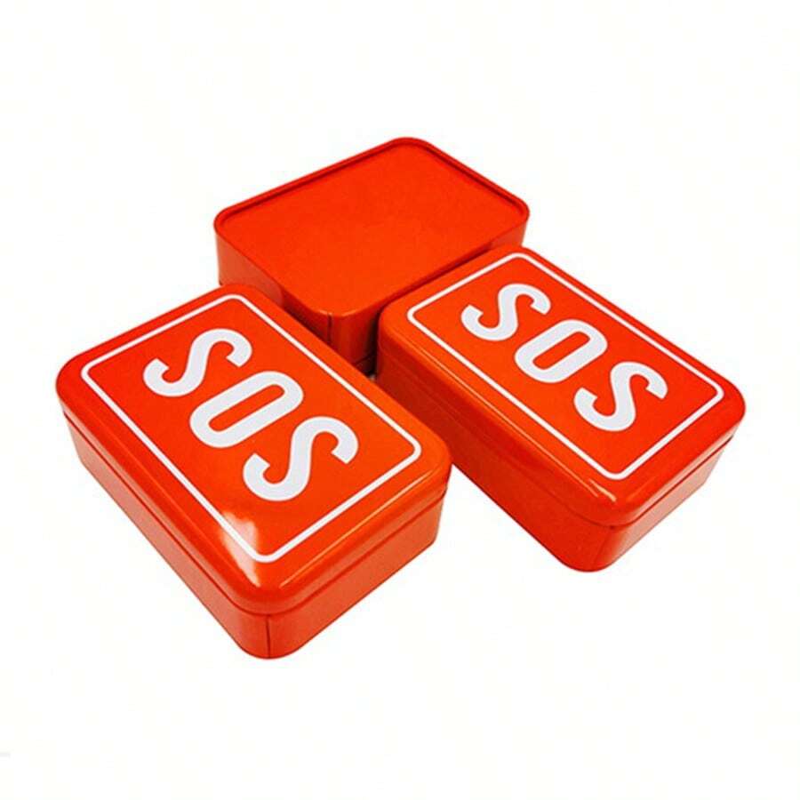 Stainless Steel SOS Pill Box, Empty Portable First Aid Container For