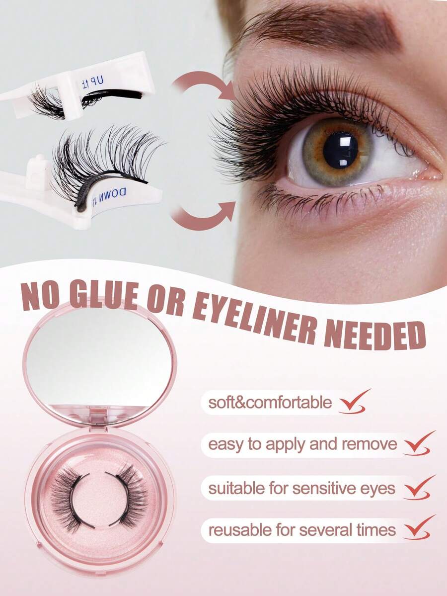 Eyelashes Natural Look, Reusable Manga Lashes Kit