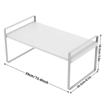 1pc Kitchen Cabinet Storage Rack, Iron Dish Organizer Rack With Multiple Layers, Multifunctional Countertop Storage Shelf, Available In 3 Sizes And 2 Colors