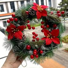 1pc Festive Christmas Wreath - Add Joy And Cheer To Home And Room Decor With Holiday Decorations For A Cozy Atmosphere - Multicolor - View 1