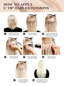 50pcs U-Tip Keratin Human Hair Extensions, Invisible Nail Tip Straight Hair Extensions - S613 - View 10