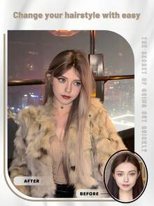 Tóc giả ren phía trước bằng tóc tổng hợp dài 30 inch thẳng màu vàng lanh nhuộm gradient cho phụ nữ và trẻ em gái Tóc giả sợi chịu nhiệt dành cho người mới bắt đầu Tóc giả cho tiệc thời trang Halloween Giáng sinh Lễ hội âm nhạc và sử dụng hàng ngày - Vàng lanh - Xem 5