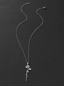 1 Chiếc Vòng Cổ Tên Cá Nhân Thời Trang Lovers, Thẻ Treo Hình Học Bằng Thép Không Gỉ Lovers, Vòng Cổ Tùy Chỉnh Phù Hợp Với Phụ Nữ, Quà Tặng, Trang Phục Hàng Ngày, Người Bạn Tâm Giao - Bạc - Xem 38