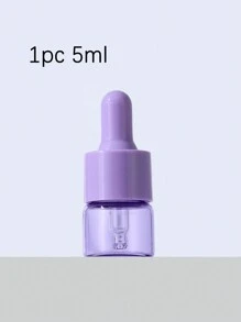 1pc/3pcs 5ml 10ml 15ml 20ml Purple Dropper Bottles Refillable Purple Lid Cosmetic Container Glass Aromatherapy Liquid For Essential Massage Oil Pipette