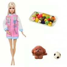 11.5" Fashion Doll Tulle Princess Dress - Elegant Strapless Wedding & Casual Wear, Pet Dog, Pet Ball, 1pc Random Fruit Accessory (Doll Not Included) - 11.5 Inch Doll Accessories - View 6