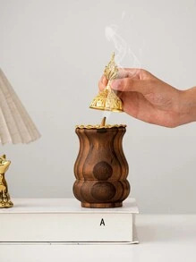 1 buc. Arzător de tămâie portabil din metal și lemn în formă de tămâie, stil negru, difuzor de parfum arab, potrivit pentru casă, birou, hotel, Crăciun, decorațiuni Rama, decor pentru casă, decorațiuni de Crăciun, decor pentru cameră, cadouri de Crăciun - Multicolor - Vizualizare 2