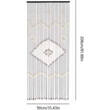 SENDERPICK Bamboo Curtain, Door Curtain, Wooden Beaded Curtain, String Curtain, Wooden Beaded Curtain, Insect Screen, Room Divider, Decor For Bedroom, Bathroom, Kitchen, String Curtain - 1 - 查看 5