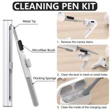 1pc Solid Color Silicone Protective Case With Carabiner Strap And Cleaning Brush - Light Grey - View 5