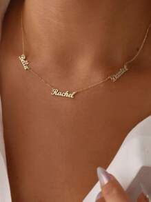 1pc Gold Personalized Multi-Name Necklace, Multi-Name Family Necklace, Mother's Day Gift, Children's Name Family Necklace, Personalized Gift Thanksgiving Christmas