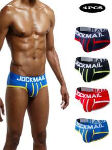 JOCKMAIL 4件裝男士吸濕三角褲，適用於運動健身 - 彩色 - 查看 2