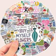 100pcs Funny Sarcastic Slogan Graffiti Stickers For Decoration, Suitable For Guitar, Notebook, Luggage, Computer, Motorcycle, Skateboard Back To School
