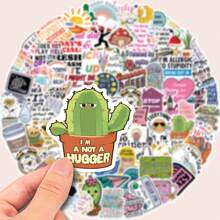 100pcs Funny Sarcastic Slogan Graffiti Stickers For Decoration, Suitable For Guitar, Notebook, Luggage, Computer, Motorcycle, Skateboard Back To School