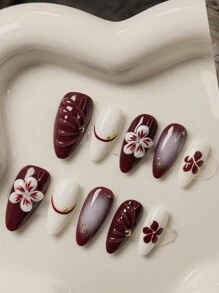 10 Móng Tay Giả Thủ Công Nguyên Chất, Móng Tay Giả Hình Hạnh Nhân Vừa Và Dài, Móng Tay Giả Khắc Hình Giọt Nước 3D Thủ Công, Móng Tay Giả Có Thể Tái Sử Dụng, Thích Hợp Để Sử Dụng Hàng Ngày, Làm Quà Tặng Cho Phụ Nữ và Bé Gái, Móng Tay Giả Dán, Dụng Cụ Làm Móng, Móng Tay Giả Thủ Công. - Nhiều màu - Xem 1