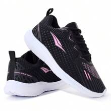 Women's Sports Shoes Gym Stable Sole Training Bodybuilding Casual Walking Lace-Up Super Comfortable - 黑色 - 查看 2