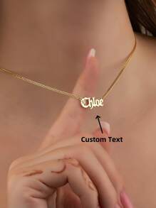 1pc Gold Minimalist Gothic Name Necklace With Chains • Chain Necklace • Old English Necklace • Personalized Jewelry • Christmas Gift Thanksgiving Christmas