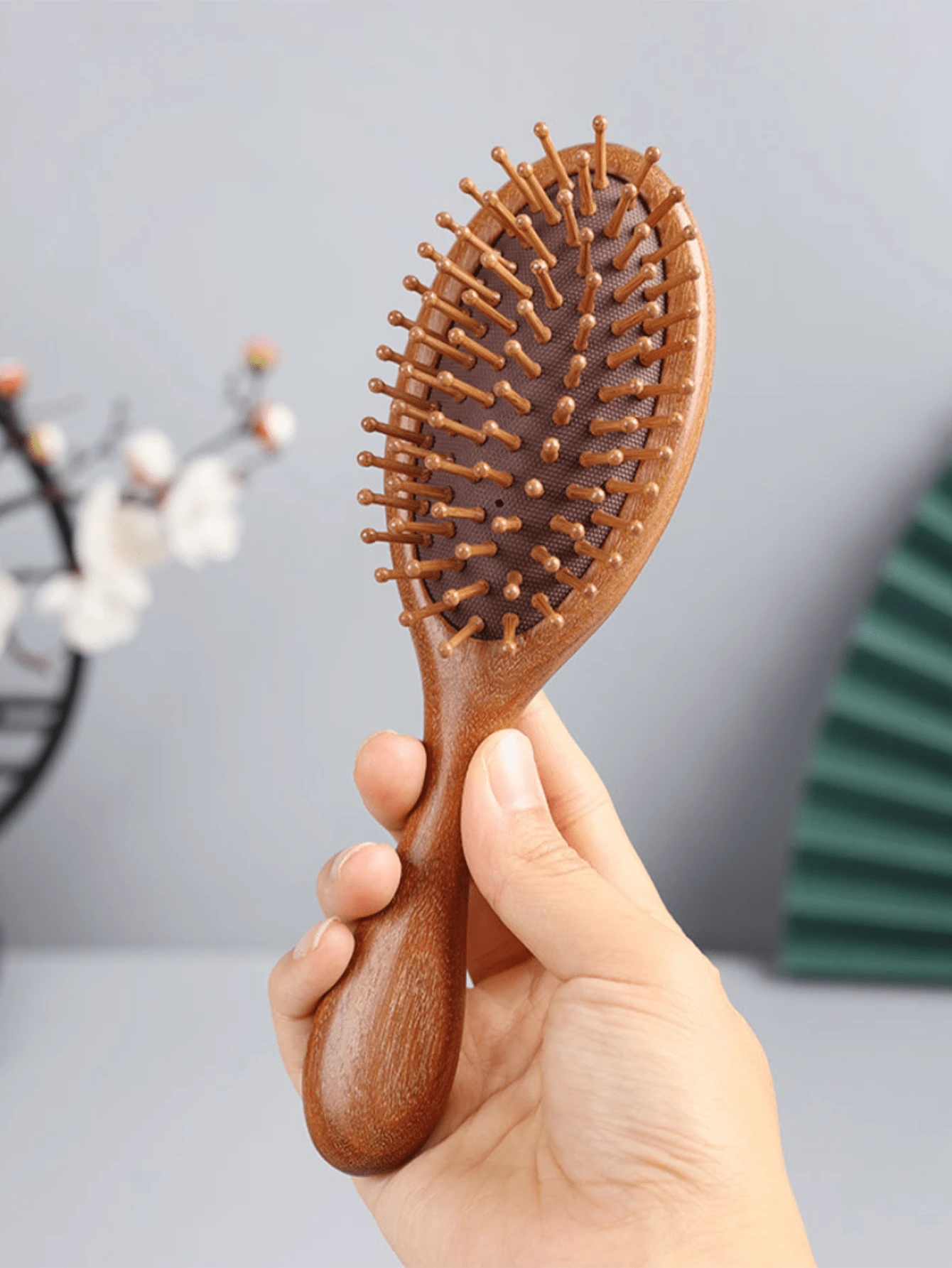 Natural Wooden Hair Brush, Sandalwood Air Cushion Combs For Scalp
