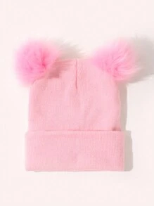 1 件女士时尚纯色球形针织帽，适合冬季秋季日常装扮 - 彩色 - 查看 16