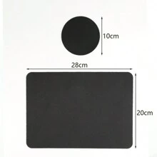 1set Suitable For Desktop/Laptop Mouse Pad, Simple Black Rubber Non-Slip Material Desk Mat + 1set 2pcs Circular Rubber Coaster