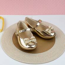 Children's Shoes Girl Party Glitter Party Comfortable Feminine Doll Baptism Original - 金色 - 查看 2