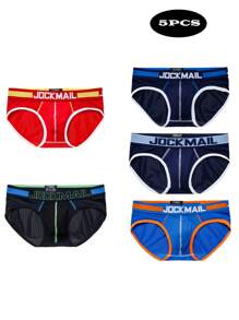 Jockmail五入組三角網格男士內褲,舒適透氣運動適合男士內衣 - 彩色 - 查看 11