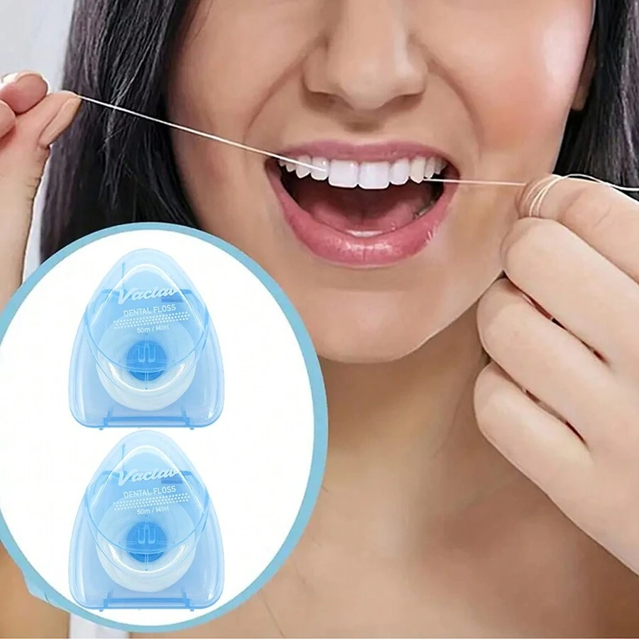1/2pcs Ultraclean Waxed Mint Dental Floss Effective Plaque Removal, Teeth & Gum Protection | Shred-Resistant For Thoroughly Clean In Tight Area.(Blue) - Blue - View 1