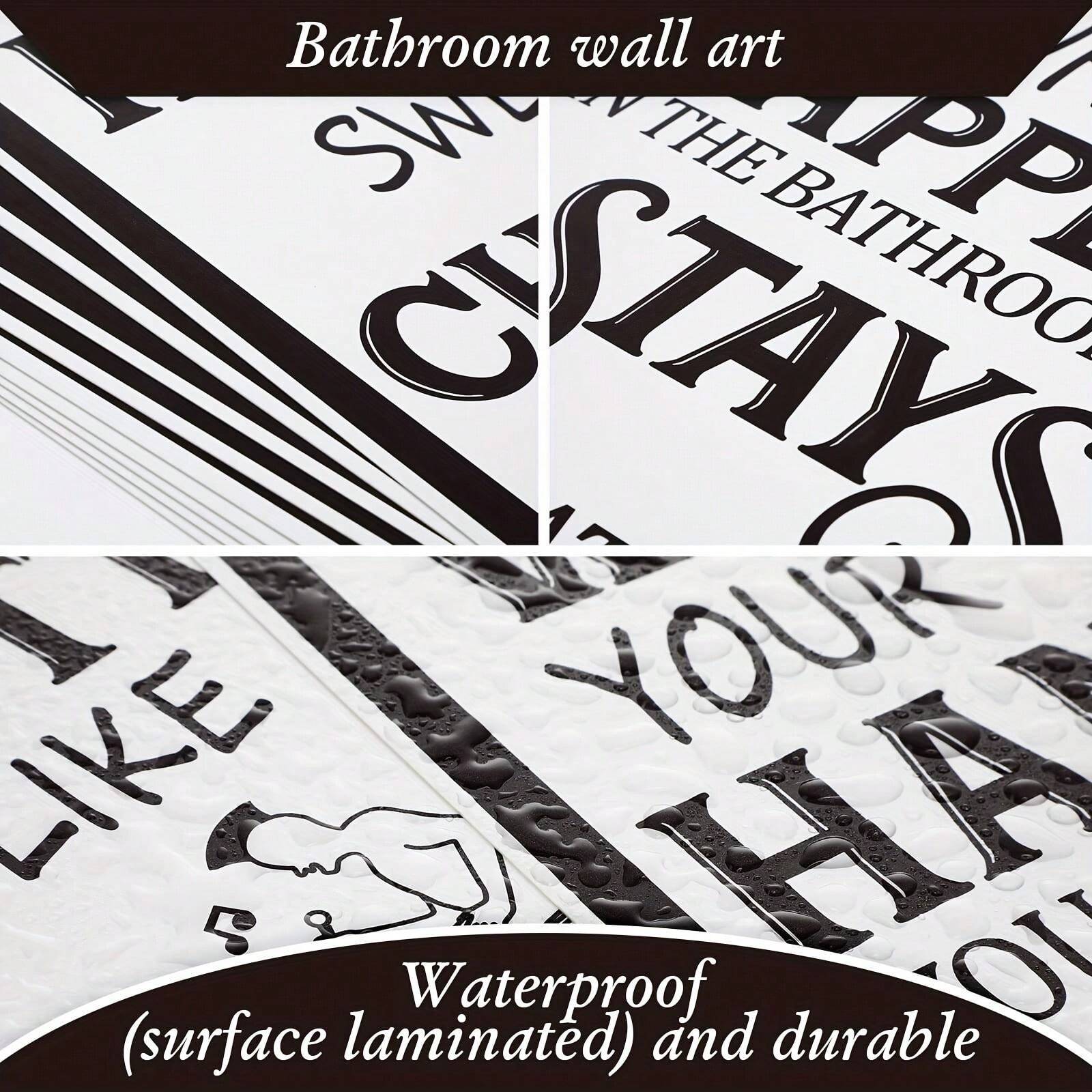 9Piece Vintage Bathroom Decor Set Hilarious Quotes Art Prints