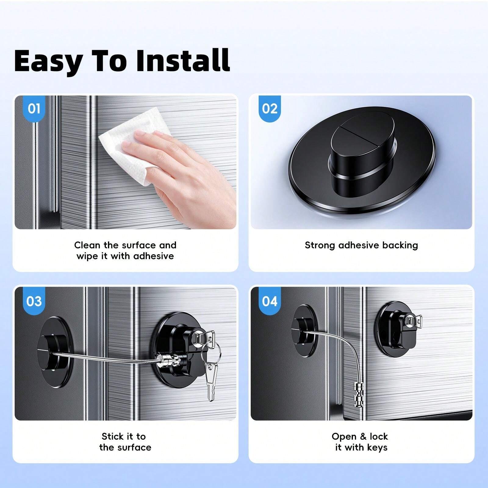 2 Packs Refrigerator Locks With Keys For Kids, Toddlers And Adults