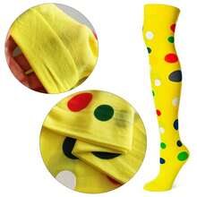 1 Đôi Tất Halloween, Giáng Sinh, Lễ Tạ Ơn, Tất Chú Hề, Tất Cổ Cao Chấm Bi, Quần Tất Thời Trang, Tất Đùi Hóa Trang, Tất Đầu Gối Dễ Thương Và Vui Nhộn, Tất Đầu Gối Hóa Trang Biểu Diễn Carnival Ball - Nhiều màu - Xem 11