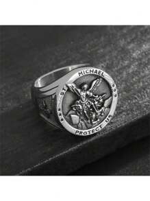 1 Máy Tính Mới Xuất Hiện Phong Cách Hip-Hop Mạ Vàng Thiên Thần Lớn Quỷ Trục Xuất Nhẫn Nam, Trang Sức Inox - Phụ kiện thép không gỉ - Xem 18