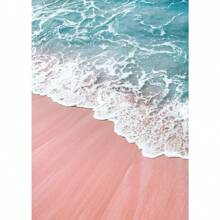 1pc Roze Strand Oceaan Canvas Kunstwerk Poster HD Afdrukken Surf Kokosnoot Boom Nordic Wandkunst Foto Woonkamer Slaapkamer Woondecoratie Geen Lijst