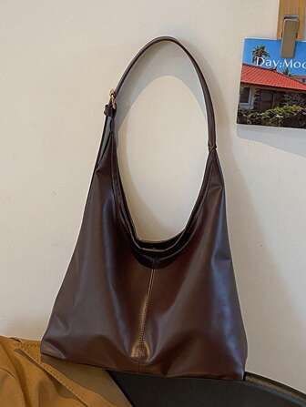 Vintage Large Capacity Soft Solid Color Shoulder Bag For Women,Versatile Crossbody Bag Handle Women Hobo Shoulder Purse Big Capacity Sling Crossbody Handbag Casual Work Bag, New Fashionable Big Bags For Women