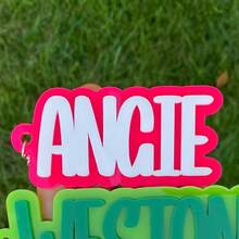 Customized Keychain Ring, Customized Bag Accessories, Bag Hanging Ornament, Acrylic Color, Small Gift For Family And Friends, Suitable For Autumn/Winter, Holiday Gifts