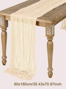 1/2/5 piezas Camino de mesa plegable de estilo lechoso de 90*180cm de poliéster, decoraciones para fiestas de cumpleaños, accesorios para bodas, fiesta del hogar, decoración de mesa para habitación de fiesta, mantel, camino de mesa, cubierta de mesa