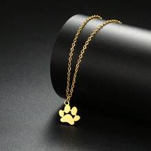 1 件女士可爱猫爪吊坠项链，18K 金精致宠物主题吊坠项链，防水不褪色，适合宠物爱好者的可爱珠宝礼物，圣诞珠宝礼物 - 金色 - 查看 3