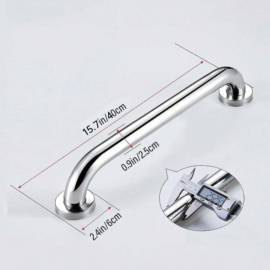 2 Pack AntiSlip Shower Grab Rails For Bathroom, Chrome Stainless Steel