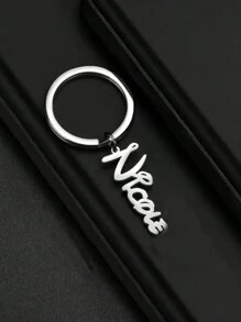 1 móc khóa thép không gỉ họa tiết hoạt hình cá nhân hóa - Thẻ tên chữ cái tùy chỉnh, Phụ kiện thời trang nữ, Quà tặng Giáng sinh hoàn hảo - Nhiều màu - Xem 4