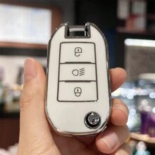 Key FOB Cover Keychain Car Key Case Cover Skin Holder For Peugeot 208 308 408 508 2008 3008 4008 For Citroen C4 Cactus Picasso C4L C5 C5 Gift Souvenir Car Accessories Bag Charm School