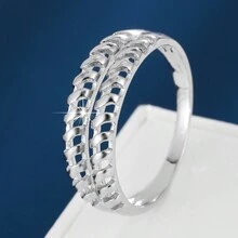 1 chiếc nhẫn thiết kế rỗng tối giản dành cho nữ, thích hợp để đeo hàng ngày - Nhiều màu - Xem 12