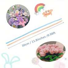 Value Pack 100/120/800 Pcs Macaroon DIY Pipe Cleaner Projects, Pipe Cleaners+Green Floral Stem Wire, 7 Colors Multi-Color 11.81*0.6 Chenille Stems, Pipe Cleaners Stems For Art And Craft Projects Creative DIY Decorations, Educational Crafts For Every, Pipe Cleaner Sculpture Ideas, Seasonal Pipe Cleaner Crafts, Best Chenille Stems For Crafting, Creative Uses For Chenille Stems ﻿