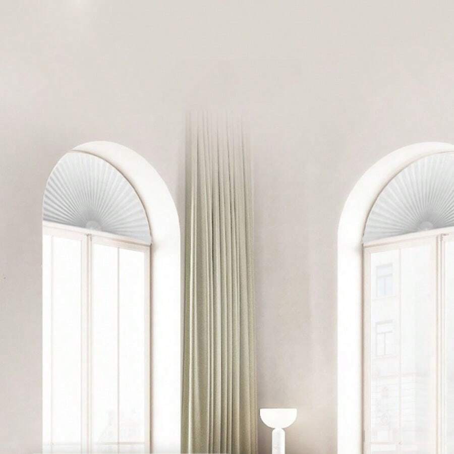 Elegant Arch Window Shade Half Circle Arched NonWoven Stick On Cut To