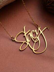 1 chiếc vòng cổ tên tùy chỉnh bằng vàng, mặt dây chuyền chữ viết tay cá nhân hóa, phong cách Bohemian thanh lịch, quà tặng tên tùy chỉnh tự làm đơn giản, phù hợp với phụ nữ, trang sức quà tặng sinh nhật tên tiếng Anh viết tay tùy chỉnh vòng cổ thép không gỉ thanh lịch đơn giản quà tặng ngày lễ cho gia đình trang sức sinh nhật vòng cổ chữ cái tiếng Anh viết tay tùy chỉnh sáng tạo tự làm (chỉ tùy chỉnh tiếng Anh) - Vàng - Xem 5
