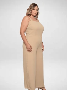 Women's Stylish Dune Jumpsuit With Plus Size Lining - Adjustable Strap - Màu be - Xem 5