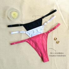 Kit Of 10 Thong Panties With Side Adjustment Lingerie Intimate Fashion On - Nhiều màu - Xem 6