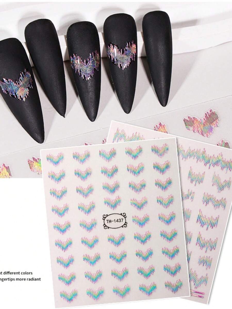 1Tờ 3D Vàng Bay Bầu Trời Dải Băng Dán Móng Tay Nghệ Thuật Miếng Dán Thanh Trượt Keo Dán Móng Tay Tự Làm Sơn Móng Tay Miếng Dán Làm Móng - Nhiều màu - Xem 1