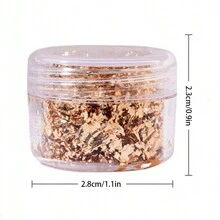 1bottle 2 Colors Resin Golden Foil Paper Making Resin Crafts Making Art Painting Art Candle Decoration Golden Silver 0.11oz Flakes For Easter Decoration DIY Handmade Resin Fillers - Multicolor - View 2