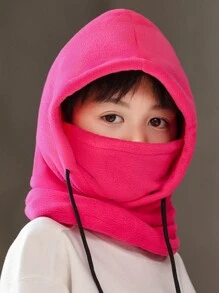 1 件儿童冬季巴拉克拉法帽，带厚羊毛衬里，可调节，黑色/灰色/酒红色，适合 3-8 岁、8-12 岁男孩和女孩 - 1PCS - 查看 2