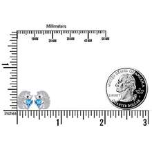 2 件 S925 纯银可爱小刺猬耳钉，镶嵌蓝色心形方晶锆石，适合女性日常佩戴、旅行 - 銀色 - 查看 2