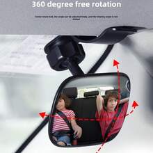 1 件式弧形婴儿车镜 - 广角视野、可调节带子、易于安装、适用于大多数汽车座椅、清晰的反射、对父母和小孩来说安全又有趣、婴儿车镜、后座婴儿镜、幼儿可调节面向后视凸面 - 配件、夹式挡风玻璃或遮阳板 - 彩色 - 查看 7